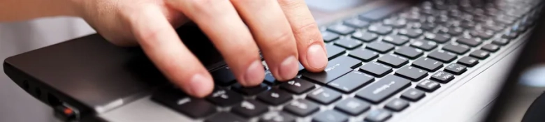 Hand on a keyboard
