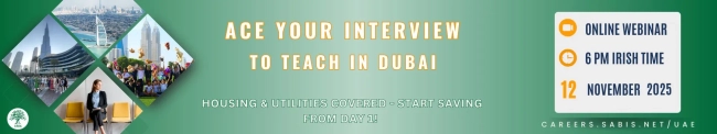 Featured image for ⏰TEACH IN DUBAI – ACE YOUR INTERVIEW – LIVE WEBINAR⏰