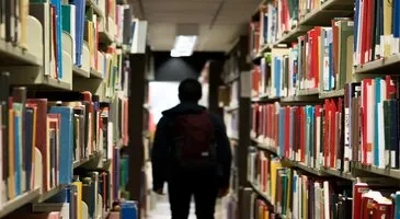 person in a library