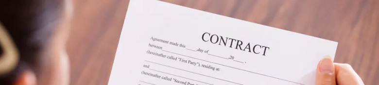 person looking at a contract