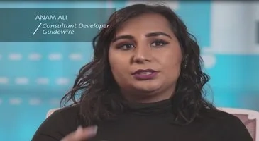 Anam Ali speaking as a Consultant Developer at Guidewire.