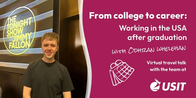 Thumbnail image for Virtual Grad USA travel talk with Odhran Whelehan