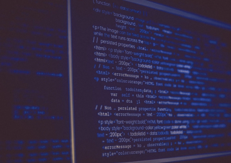 A picture of code against a dark blue background