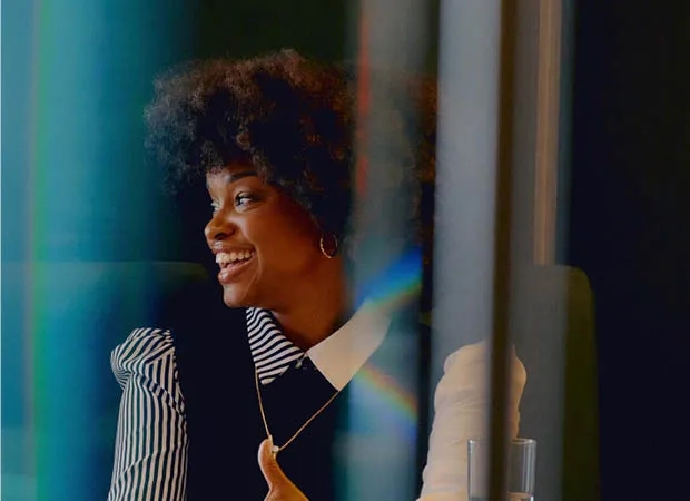 One person smiling